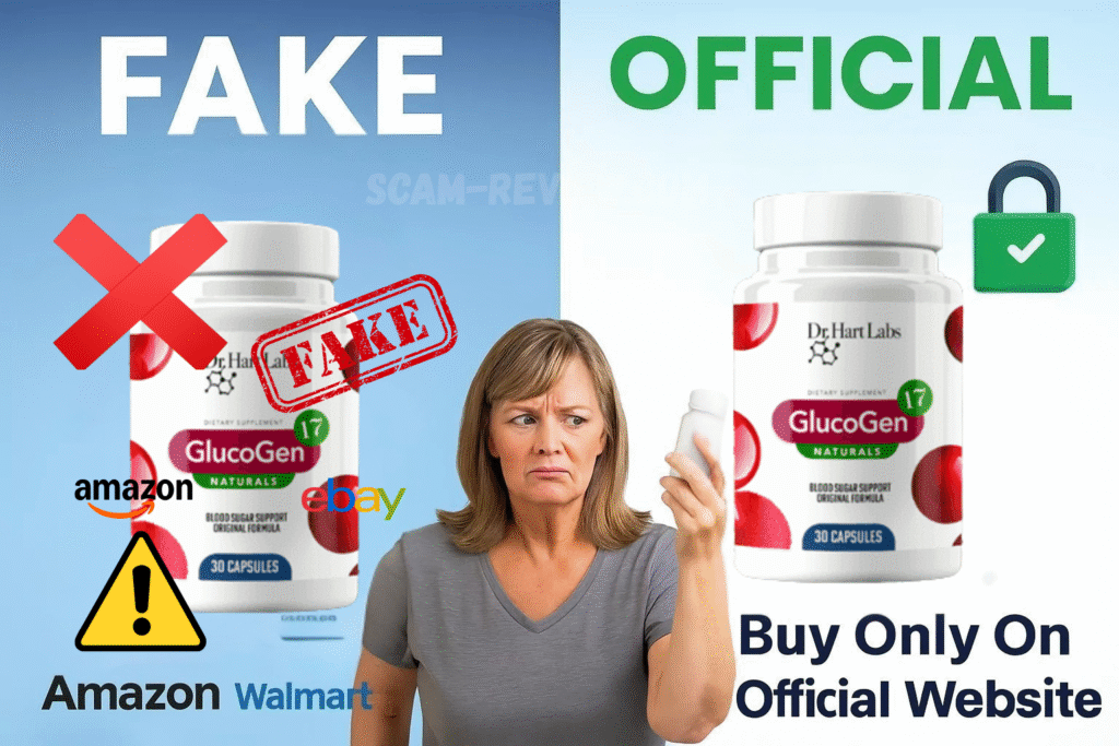 GlucoGen17 fake and real bottle