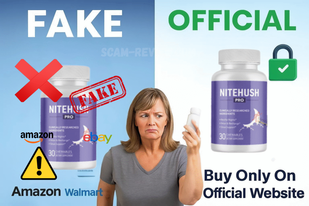 NiteHush fake and real bottle