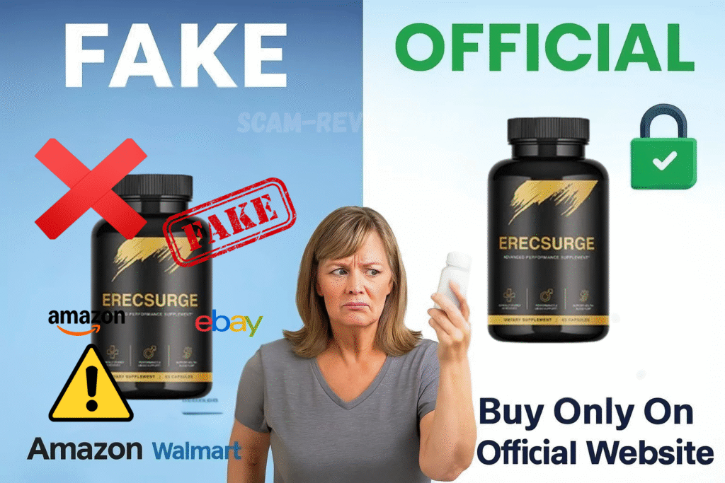 Erecsurge fake and real bottle