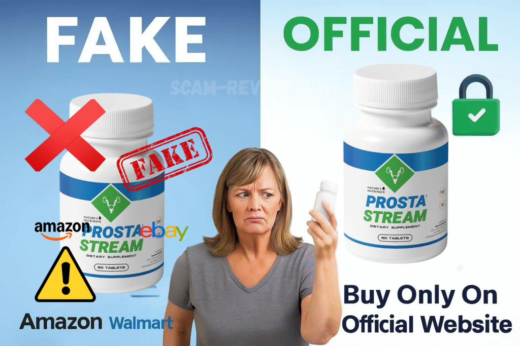 Prosta Stream fake and real bottle ProstaStream scam