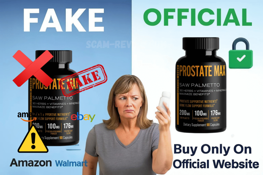 Prostate Max fake and real bottle