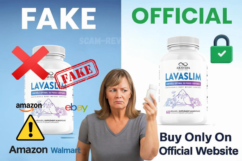LavaSlim fake and real bottle