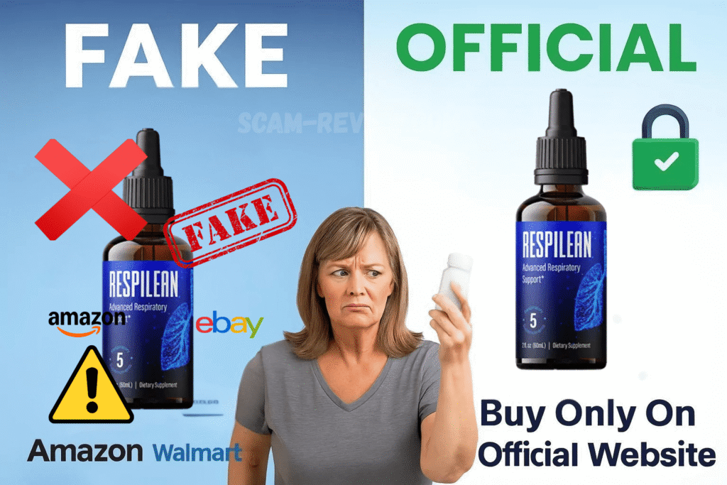Respilean fake and real bottle