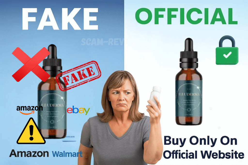 Illuderma fake and real bottle