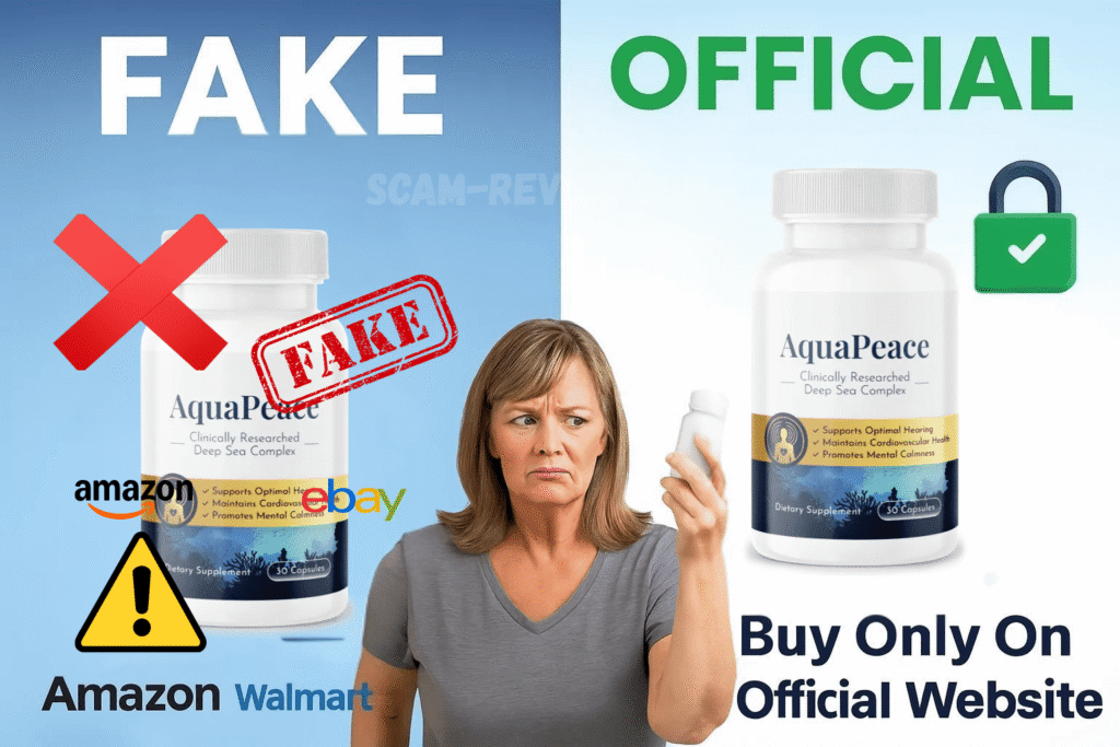 AquaPeace scam fake and real bottle