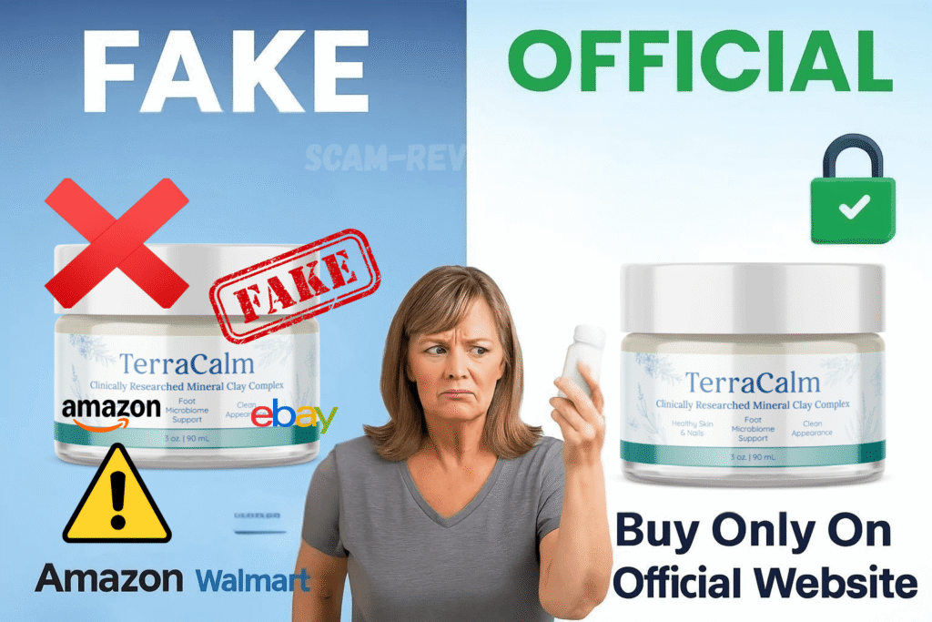 TerraCalm scam fake and real bottle TerraCalm scam fake and real bottle