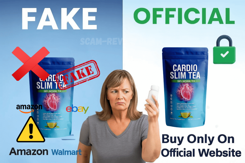 Cardio Slim Tea scam fake and real bottle